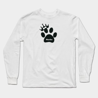 Monka name made of hand drawn paw prints Long Sleeve T-Shirt